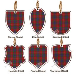 Fraser Tartan Shield Wood Ornament , Pick Your Clan & Regional Plaid