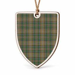 O'Farrell Tartan Shield Wood Ornament , Pick Your Clan & Regional Plaid
