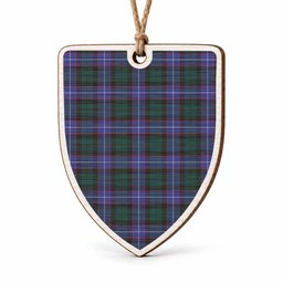 Hunter (Hunterston) Tartan Shield Wood Ornament , Pick Your Clan & Regional Plaid