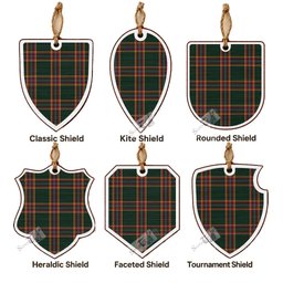 Moran Tartan Shield Wood Ornament , Pick Your Clan & Regional Plaid