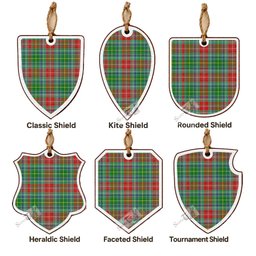 Muirhead Tartan Shield Wood Ornament , Pick Your Clan & Regional Plaid