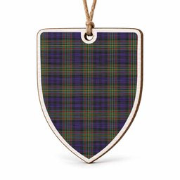 MacLellan (McLellan) Tartan Shield Wood Ornament , Pick Your Clan & Regional Plaid