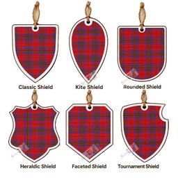 Leslie Tartan Shield Wood Ornament , Pick Your Clan & Regional Plaid