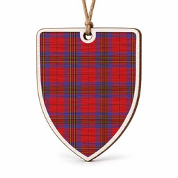 Leslie Tartan Shield Wood Ornament , Pick Your Clan & Regional Plaid
