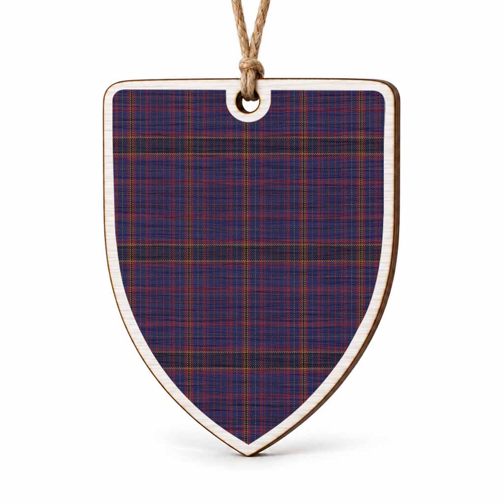 James of Wales Tartan Shield Wood Ornament , Pick Your Clan & Regional Plaid