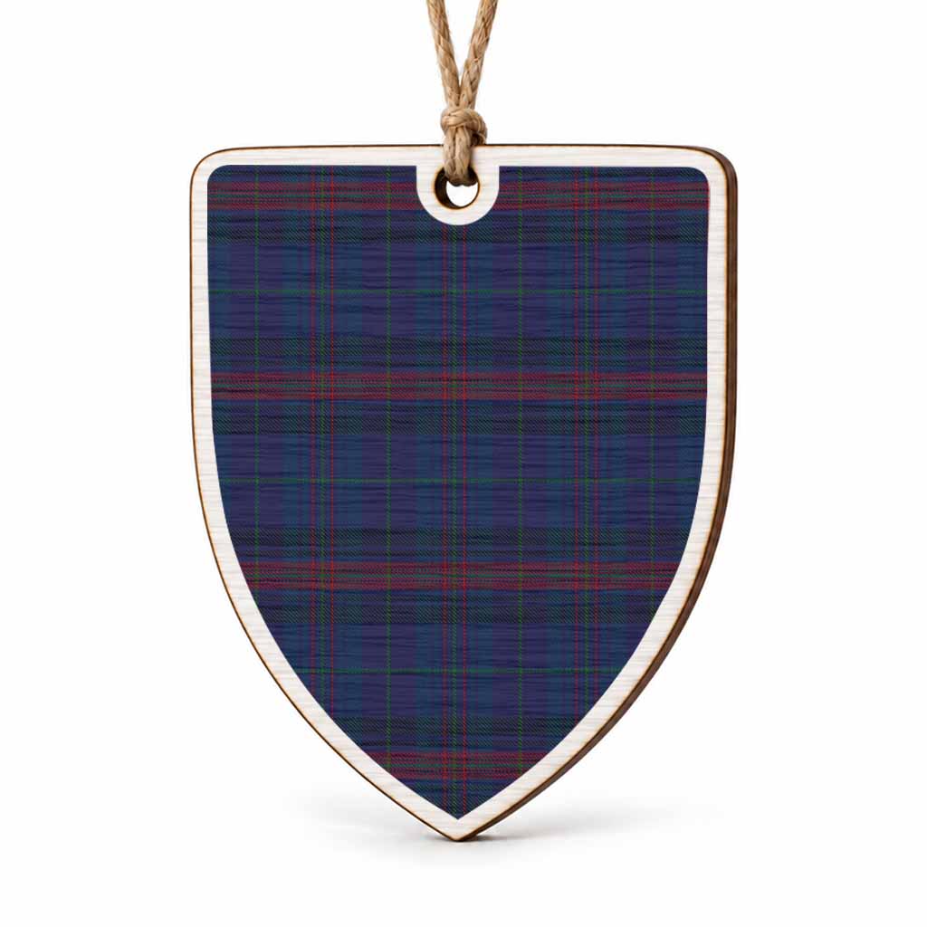 Hughes of Wales Tartan Shield Wood Ornament , Pick Your Clan & Regional Plaid