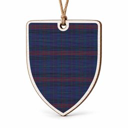 Hughes of Wales Tartan Shield Wood Ornament , Pick Your Clan & Regional Plaid