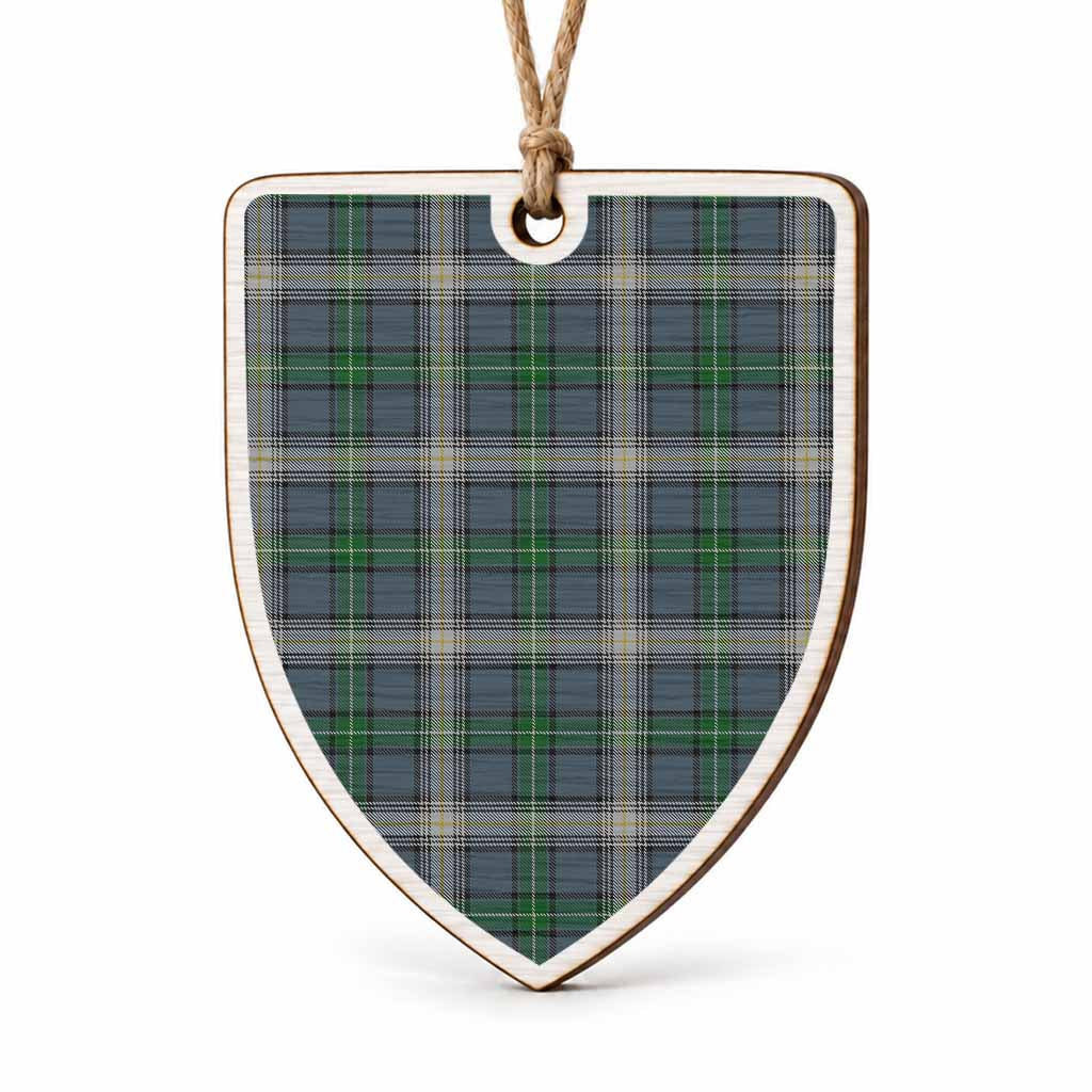 MacDowall (McDowall) Tartan Shield Wood Ornament , Pick Your Clan & Regional Plaid