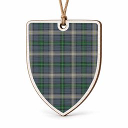 MacDowall (McDowall) Tartan Shield Wood Ornament , Pick Your Clan & Regional Plaid
