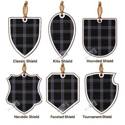 McKenna Tartan Shield Wood Ornament , Pick Your Clan & Regional Plaid