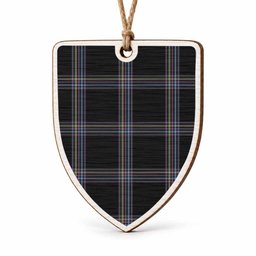 McKenna Tartan Shield Wood Ornament , Pick Your Clan & Regional Plaid