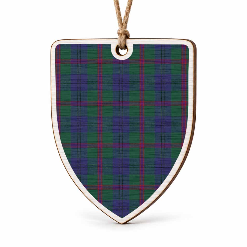 Laurie Tartan Shield Wood Ornament , Pick Your Clan & Regional Plaid