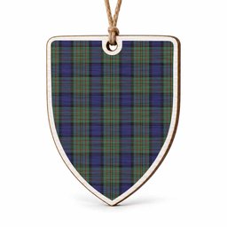 MacLaren (McLaren) Tartan Shield Wood Ornament , Pick Your Clan & Regional Plaid