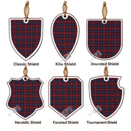 MacLachlan (McLachlan) Tartan Shield Wood Ornament , Pick Your Clan & Regional Plaid