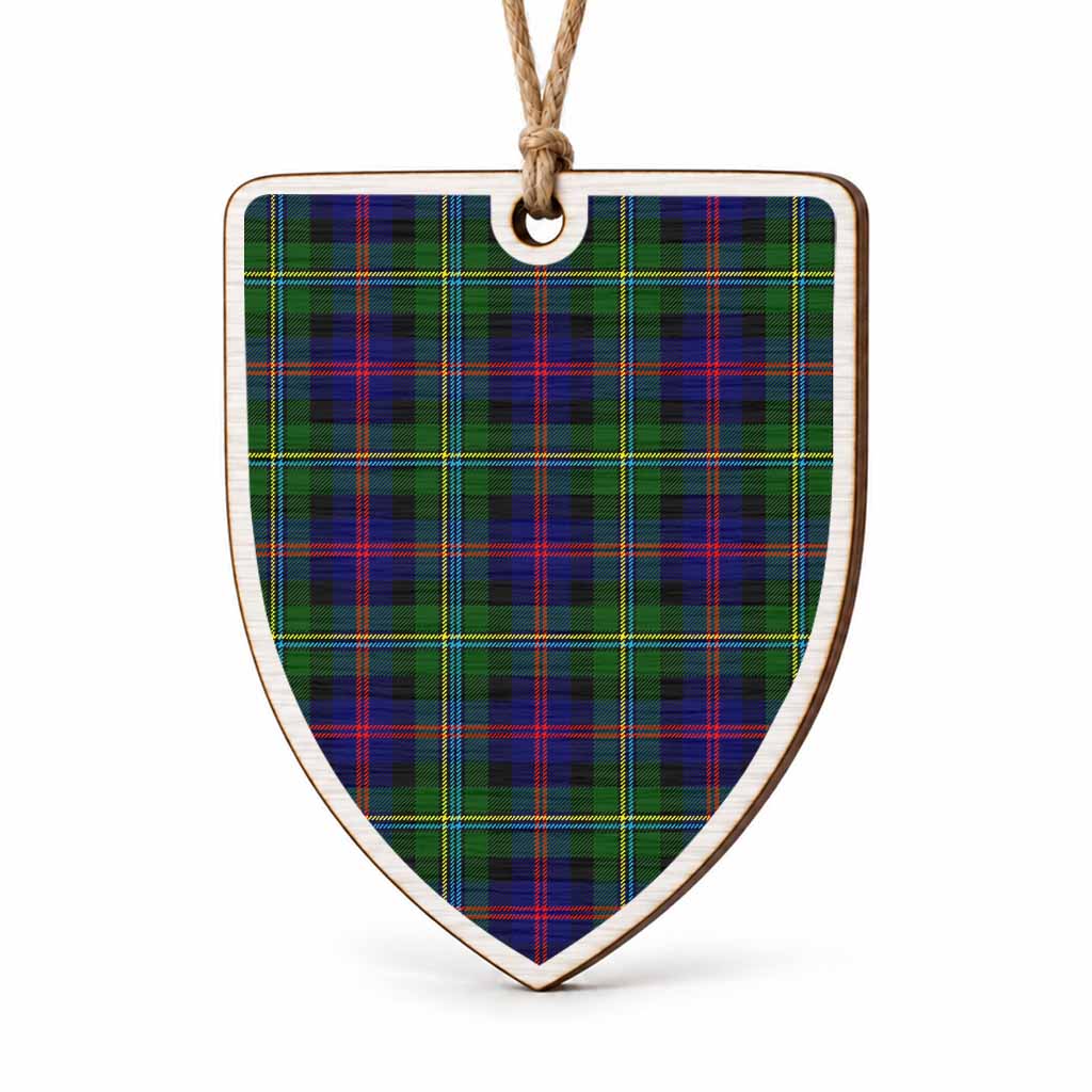 Malcolm Tartan Shield Wood Ornament , Pick Your Clan & Regional Plaid