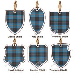 Horsburgh Tartan Shield Wood Ornament , Pick Your Clan & Regional Plaid