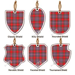 MacFarlane (McFarlane) Tartan Shield Wood Ornament , Pick Your Clan & Regional Plaid