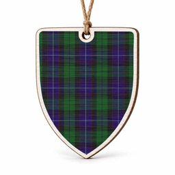 Mitchell Tartan Shield Wood Ornament , Pick Your Clan & Regional Plaid