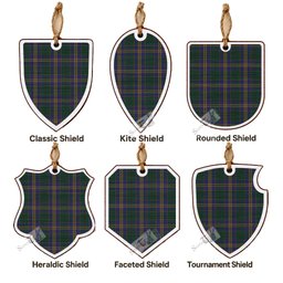 Kilkenny Tartan Shield Wood Ornament , Pick Your Clan & Regional Plaid