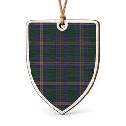Kilkenny Tartan Shield Wood Ornament , Pick Your Clan & Regional Plaid