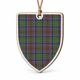 Isle of Skye Tartan Shield Wood Ornament , Pick Your Clan & Regional Plaid