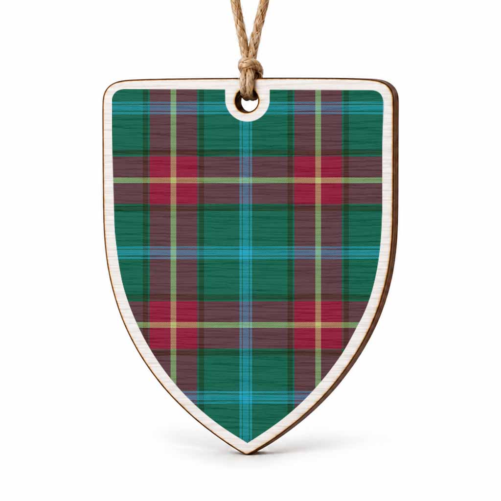 Manitoba Tartan Shield Wood Ornament , Pick Your Clan & Regional Plaid