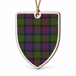 MacDonald (McDonald) Tartan Shield Wood Ornament , Pick Your Clan & Regional Plaid