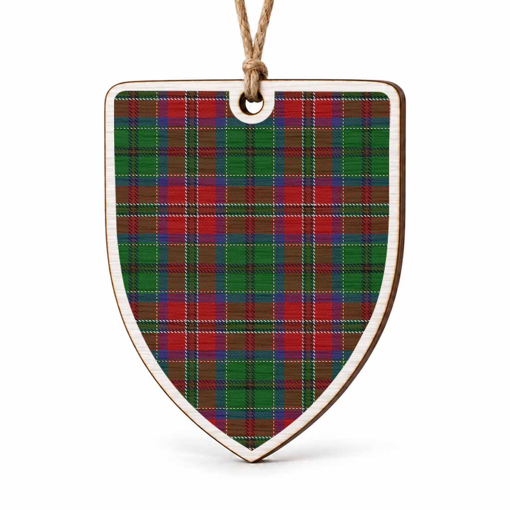 MacCulloch (McCulloch) Tartan Shield Wood Ornament , Pick Your Clan & Regional Plaid