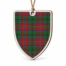 MacCulloch (McCulloch) Tartan Shield Wood Ornament , Pick Your Clan & Regional Plaid