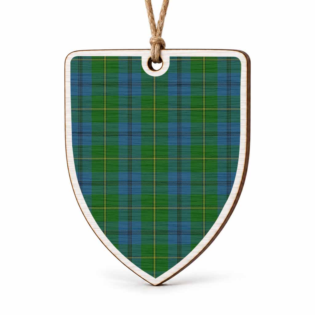 Johnstone (Johnston) Tartan Shield Wood Ornament , Pick Your Clan & Regional Plaid