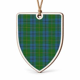 Johnstone (Johnston) Tartan Shield Wood Ornament , Pick Your Clan & Regional Plaid