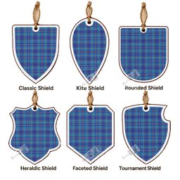 Mercer Tartan Shield Wood Ornament , Pick Your Clan & Regional Plaid
