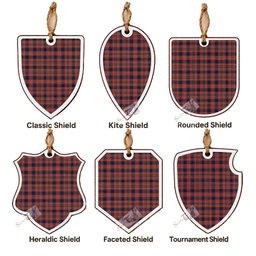 Ogilvie (Ogilvy) Tartan Shield Wood Ornament , Pick Your Clan & Regional Plaid