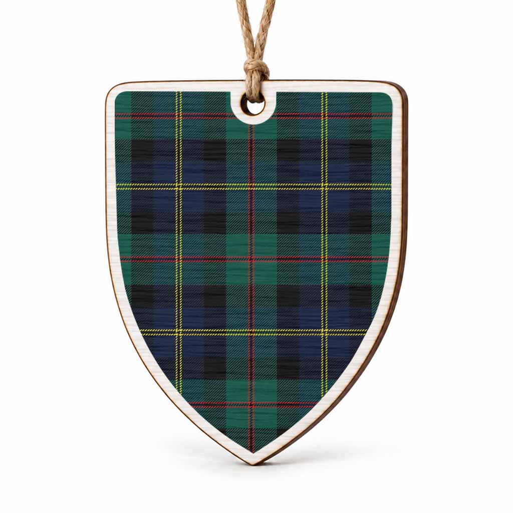 MacAskill (McAskill) Tartan Shield Wood Ornament , Pick Your Clan & Regional Plaid
