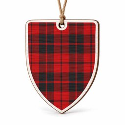 Hogg (Hog) Tartan Shield Wood Ornament , Pick Your Clan & Regional Plaid