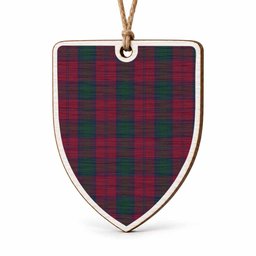 Lindsay Tartan Shield Wood Ornament , Pick Your Clan & Regional Plaid