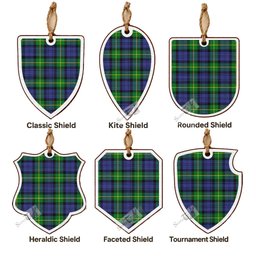 Meldrum Tartan Shield Wood Ornament , Pick Your Clan & Regional Plaid