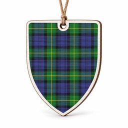Meldrum Tartan Shield Wood Ornament , Pick Your Clan & Regional Plaid