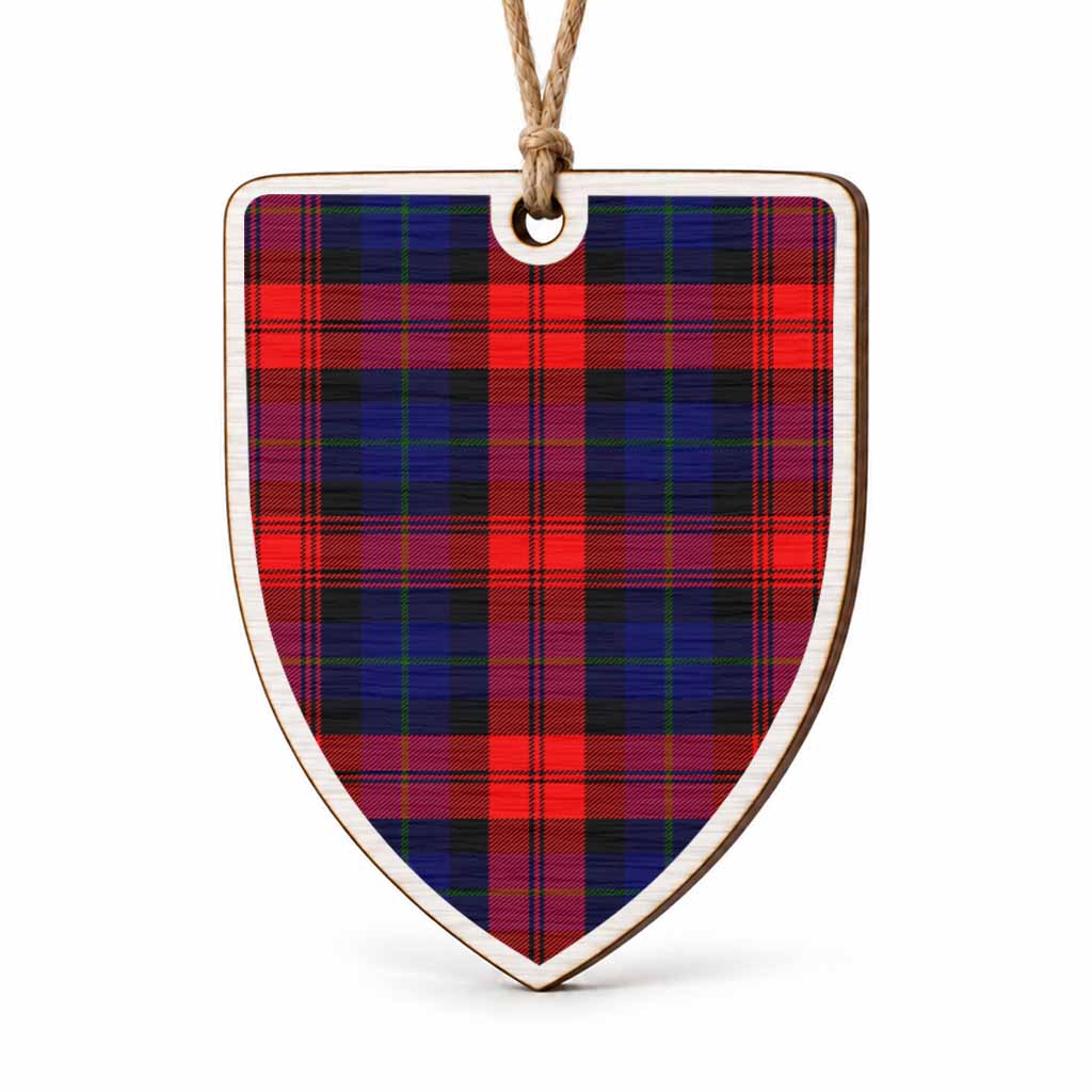 McLaughlin Tartan Shield Wood Ornament , Pick Your Clan & Regional Plaid
