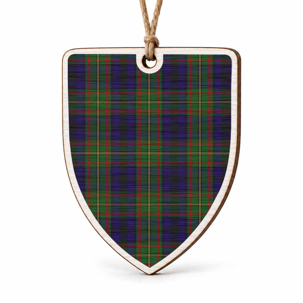 MacLeish (McLeish) Tartan Shield Wood Ornament , Pick Your Clan & Regional Plaid