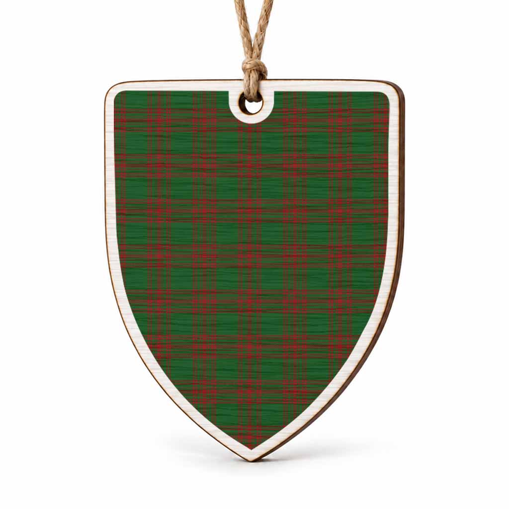 Menzies Tartan Shield Wood Ornament , Pick Your Clan & Regional Plaid