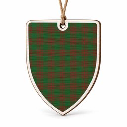 Menzies Tartan Shield Wood Ornament , Pick Your Clan & Regional Plaid