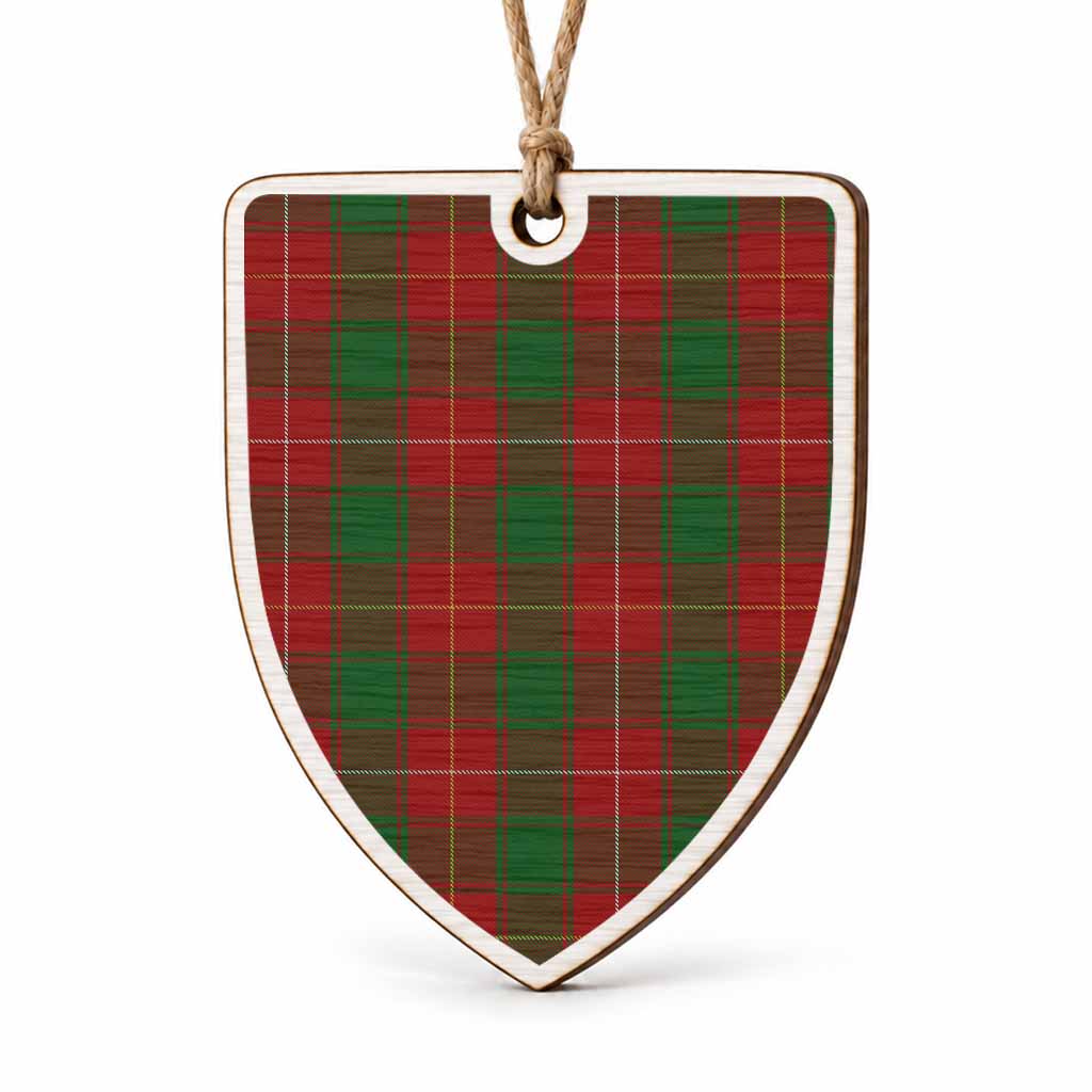 MacPhee (McPhee) Tartan Shield Wood Ornament , Pick Your Clan & Regional Plaid