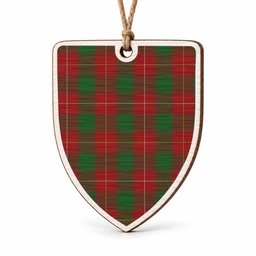 MacPhee (McPhee) Tartan Shield Wood Ornament , Pick Your Clan & Regional Plaid