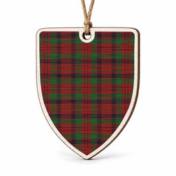 MacNicol (McNicol) Tartan Shield Wood Ornament , Pick Your Clan & Regional Plaid