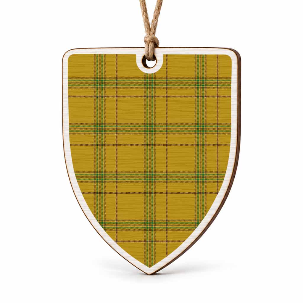 Houston Tartan Shield Wood Ornament , Pick Your Clan & Regional Plaid