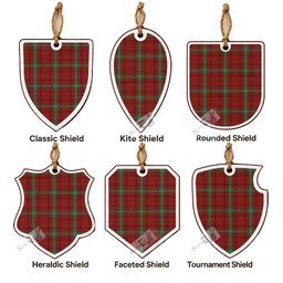 Morrison Tartan Shield Wood Ornament , Pick Your Clan & Regional Plaid