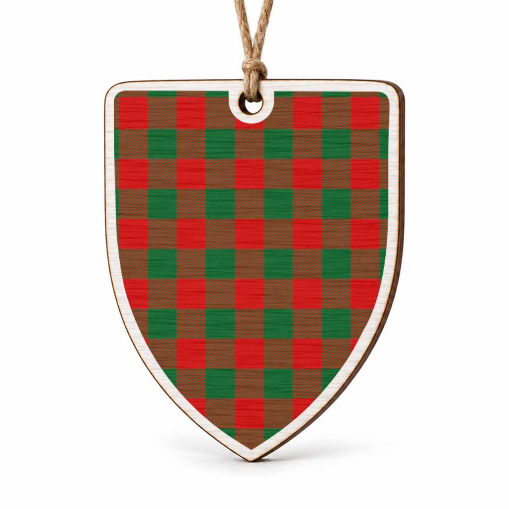 Moncrieff (Moncreiffe) Tartan Shield Wood Ornament , Pick Your Clan & Regional Plaid