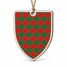 Moncrieff (Moncreiffe) Tartan Shield Wood Ornament , Pick Your Clan & Regional Plaid