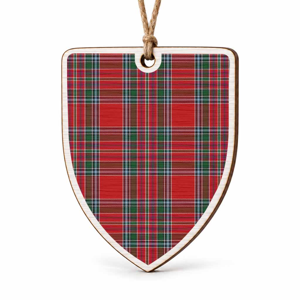 MacBean (MacBain) Tartan Shield Wood Ornament , Pick Your Clan & Regional Plaid